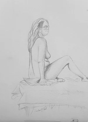 Life Drawing - Flower girl